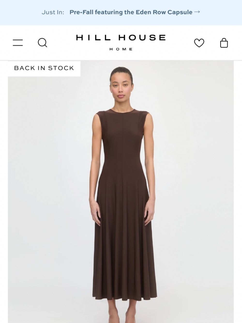 NWT hill house mila dress chocolate